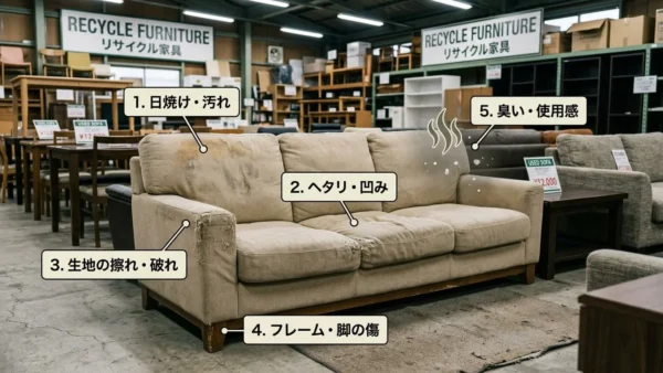 リサイクルショップで中古のソファが売れない5つの理由
